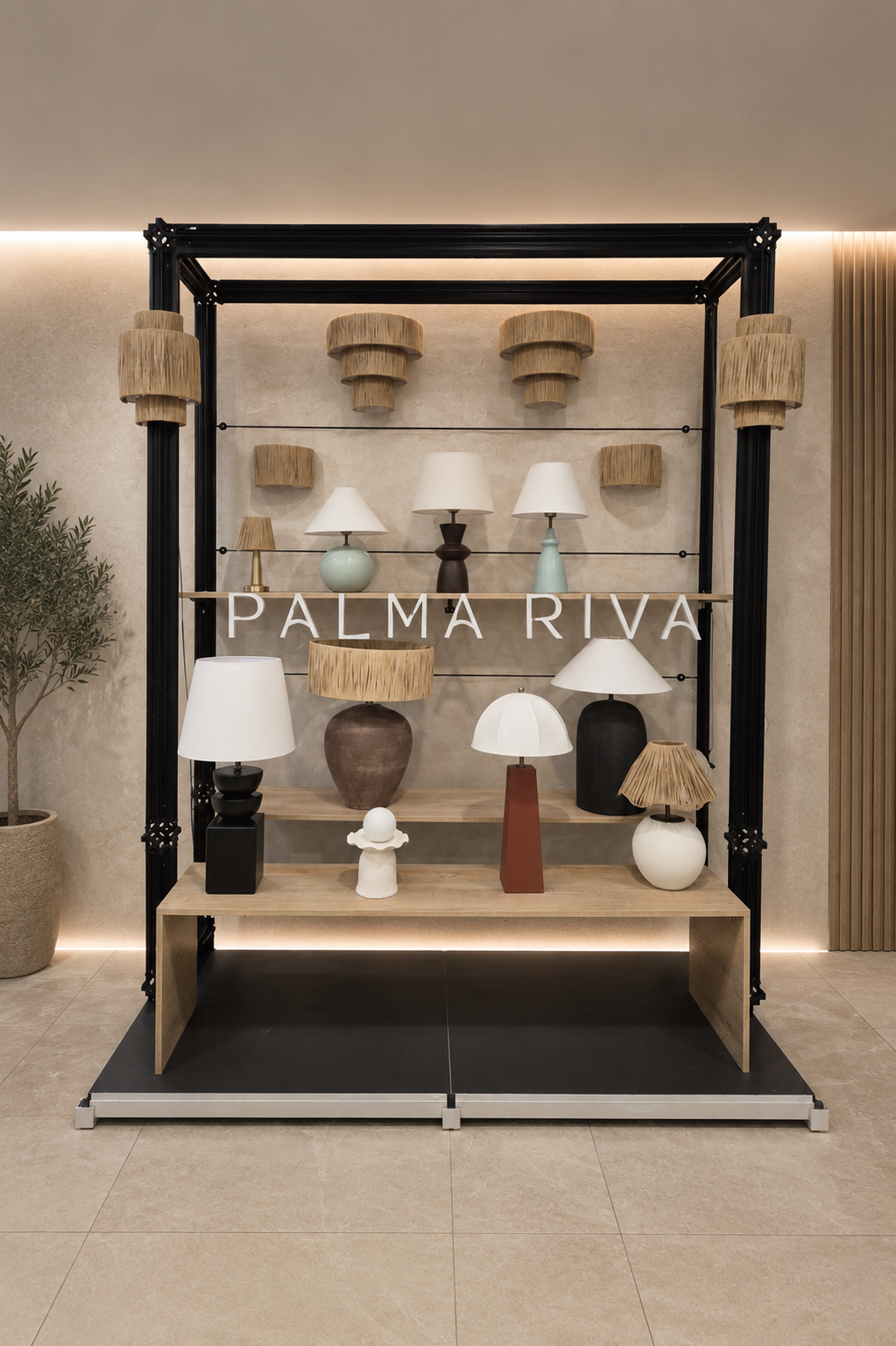 Bohema Rafya Başlıklı Büyük Abajur