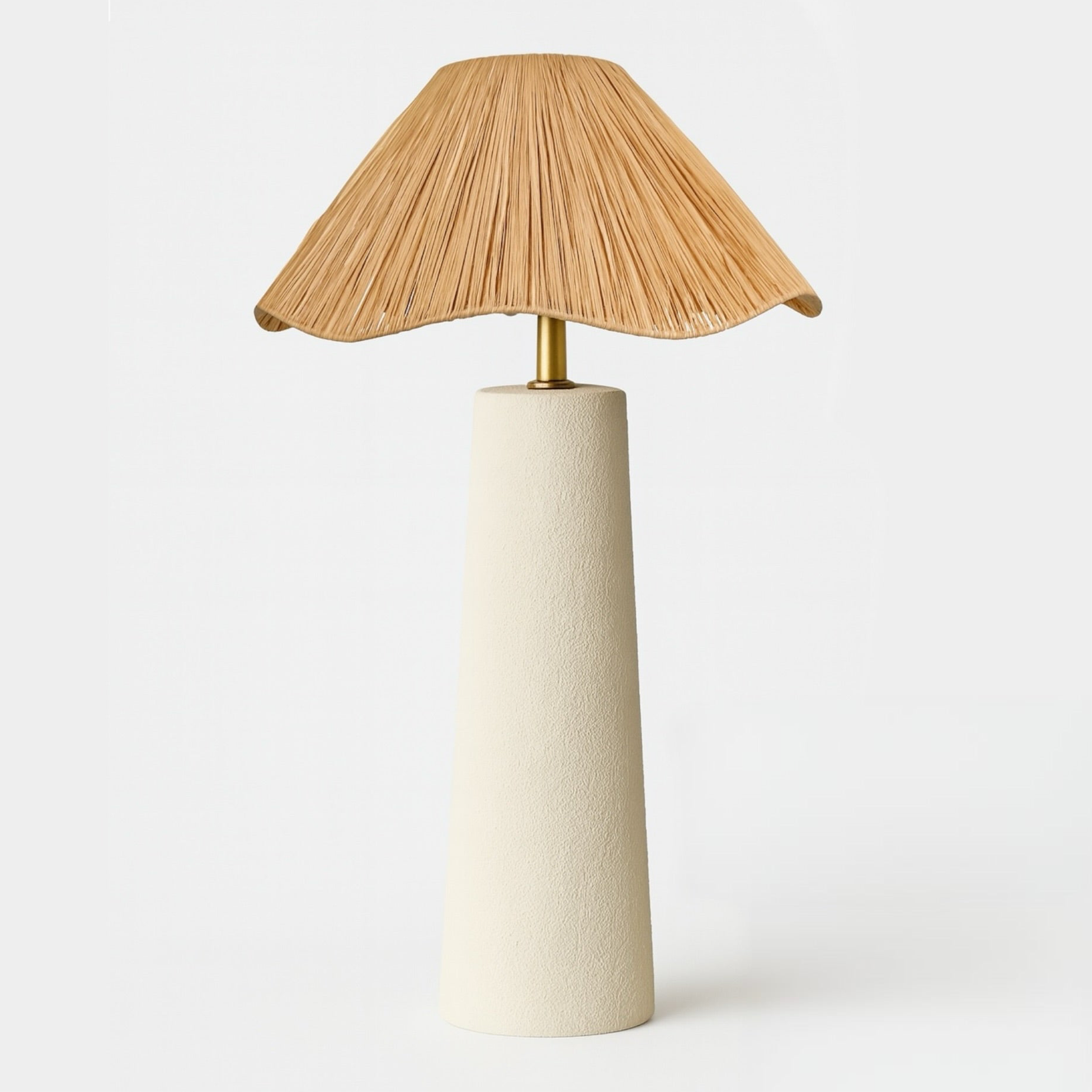 Lomi Bohem Rafya Başlıklı Seramik Abajur