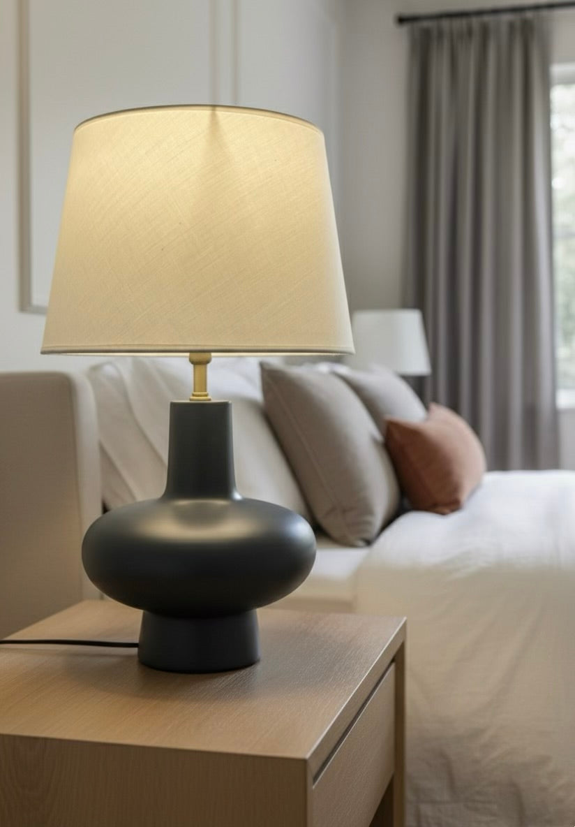 Abba Gold Detaylı Antrasit Modern Abajur