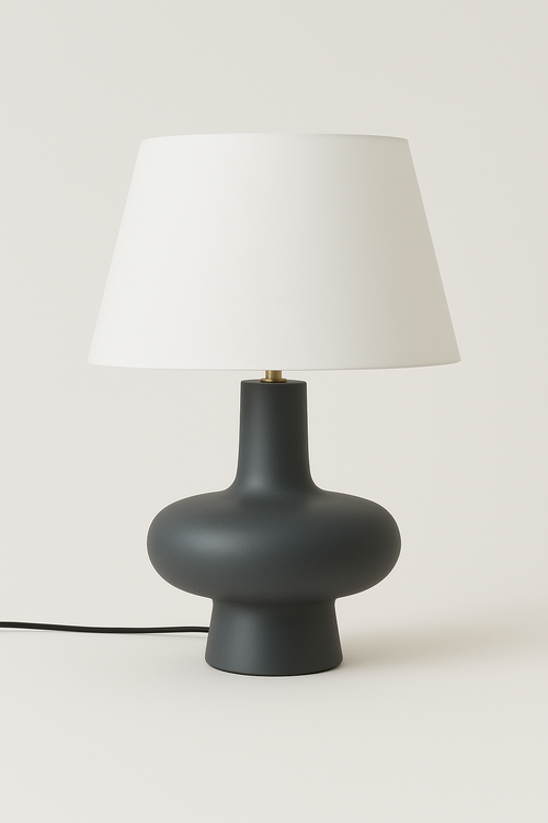 Abba Gold Detaylı Antrasit Modern Abajur