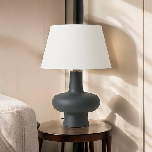 Abba Gold Detaylı Antrasit Modern Abajur